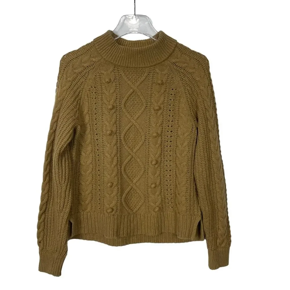 J. Crew Wool Blend Azra Cable Knit Pullover Sweater Size Small